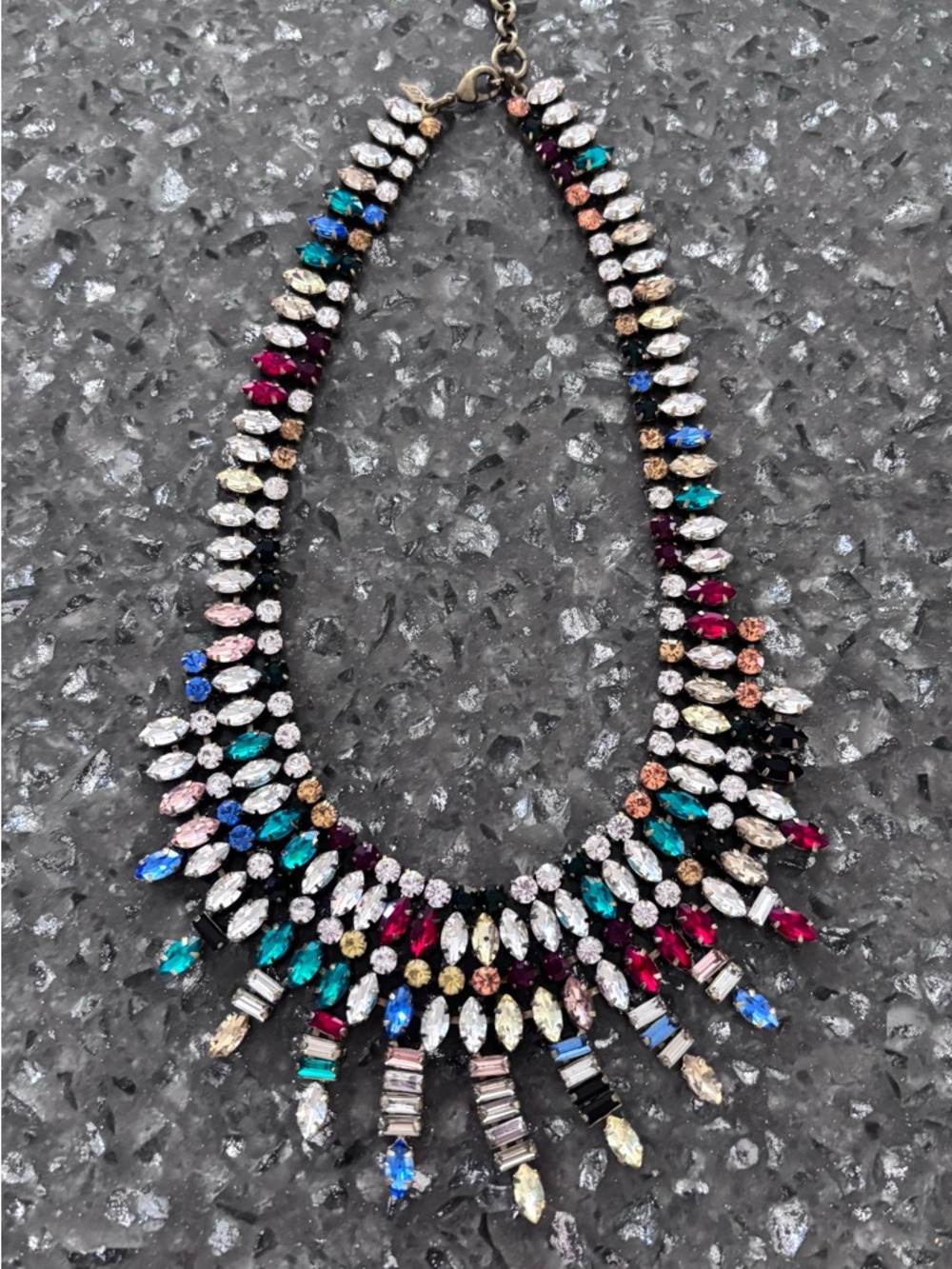 Multicolor Crystal Statement Necklace - Bold Women's Jewelry